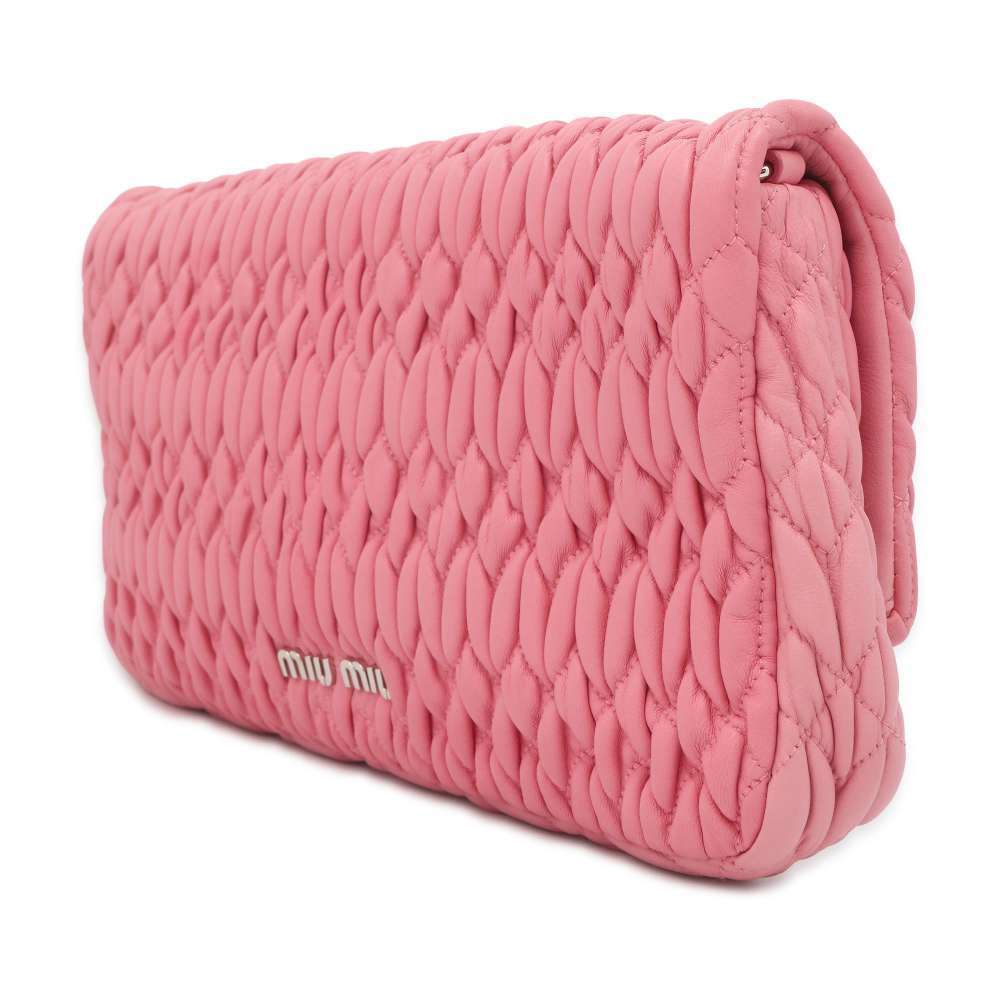 Miu Miu Shoulder Bag Nappa Crystal Bijou Matelasse Clutch